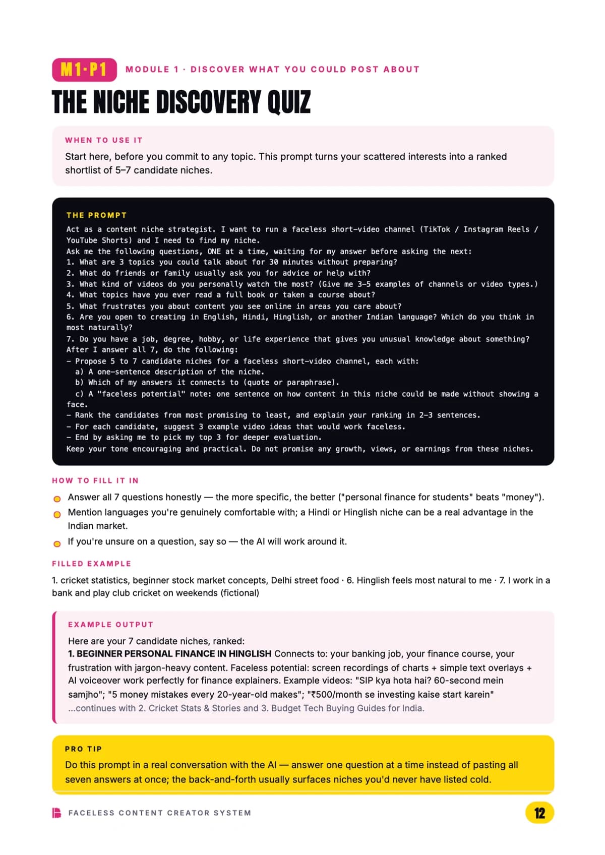 A full prompt โ Module 1, Prompt 1